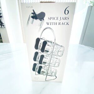 Brand New 6-Piece Spice Jar Set with Rack